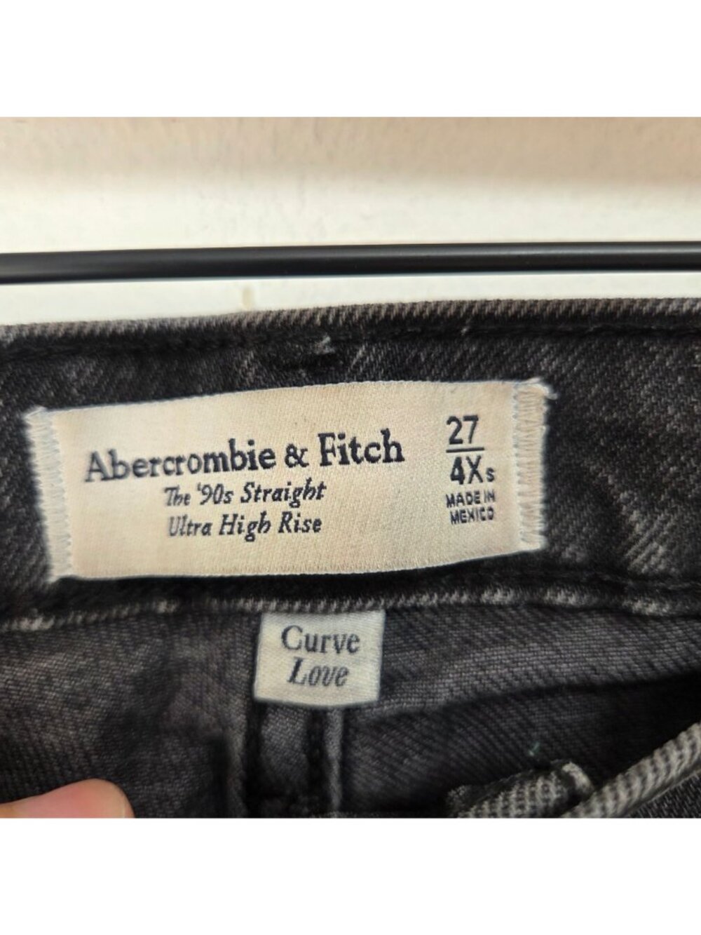 Abercrombie & Fitch The '90s Straight Ultra High Rise Grey Jeans Women's 27/4Xs - Picture 6 of 7